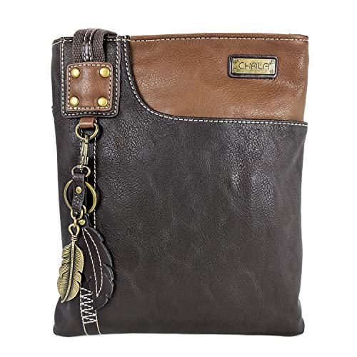 chala バッグ パッチ カバン かわいい CHALA Swing Pack Cross Body Small Purse with Metal Mini Key chain (Feather- Brown)chala バッグ パッチ カバン かわいい