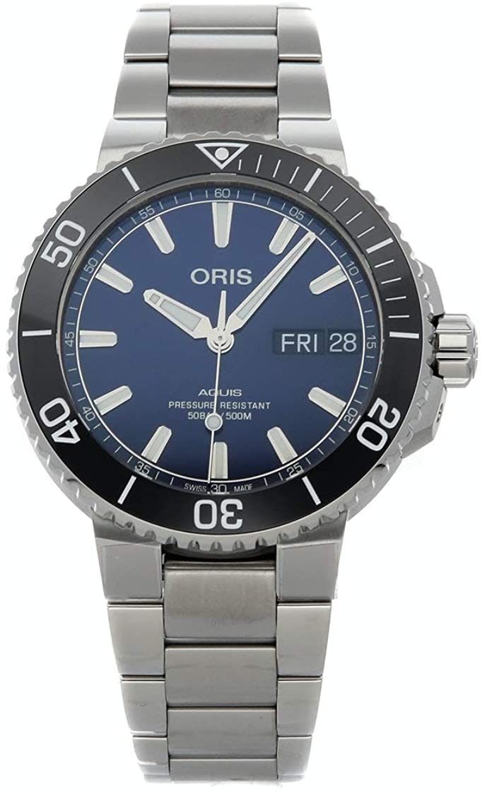 リストウオッチ オリス メンズ 貨物輸送無料 Oris Aquis Mechanical Automatic Blue Dial Watch 01 752 7733 4135 07 8 24 05peb Pre Owned 腕時計 オリス メンズ Wasit Alkadhum Col Edu Iq