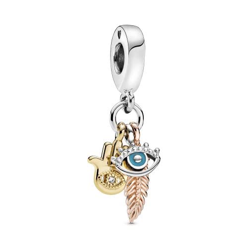 パンドラ ブレスレット チャーム アクセサリー ブランド Pandora Hamsa, All-seeing Eye & Feather Spirituality Dangle Charm Multicolor One Sizeパンドラ ブレスレット チャーム アクセサリー ブランド|angelica