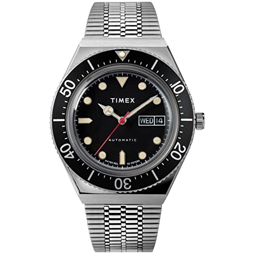 ウォッチ 引き分けメックス レディース Timex Men\u0027s M79 Automatic 40粍 Watch ? Silver-Tone Case Black Dial \u0026 Top Ring with Stainless Steel Braceletウォッチ 引き分けメックス レディース
