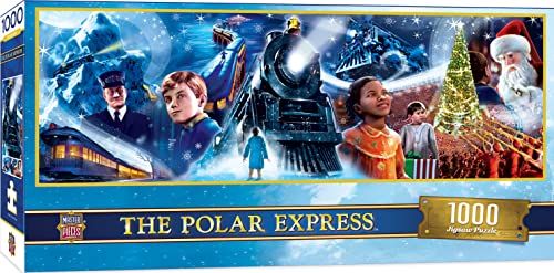 ジグソーパズル 海外製 アメリカ MasterPieces Polar Express Puzzle 1000 Piece Christmas Jigsaw Panoramic - Official Holiday Movie Artwork, Winter Train Scene, Random Cut Pieces, Matte Finish, 13 x 39 Display Collectibleジグソーパズル 海外製 アメリカ|angelica