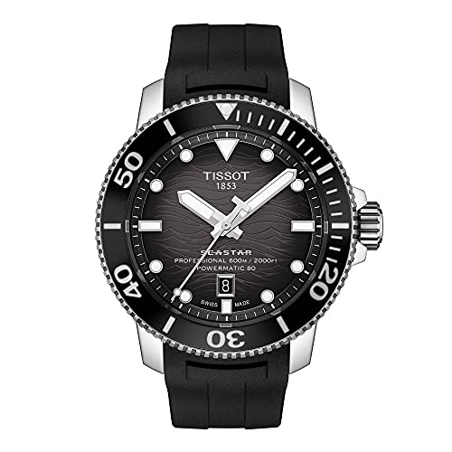 ウオッチ ティソ メンズ Tissot Seastar Professional 2000, Swiss Automatic Watch for Men, Diver, Stainless Steel Case, Black Silicone Strap and Gradient Dial, 46粍, T1206071744100ウオッチ ティソ メンズ