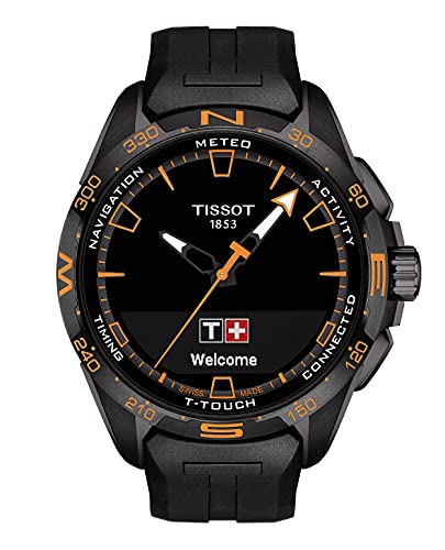 ウオッチ ティソ メンズ Tissot Unisex T-Touch Connect Solar Swiss Antimagnetic Titanium Case Tactile Quartz Watch with Rubber Strap, Black, 23 (Model: T1214204705104)ウオッチ ティソ メンズ