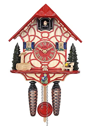 カッコー時辰儀 室内装飾 飾りつけ時辰儀 外国で青写真 亜米利加 HerrZeit by Adolf Herr HerrZeit Adolf Herr Quartz Cuckoo Clock - Magic Redカッコー時辰儀 室内装飾 飾りつけ時辰儀 外国で青写真 亜米利加