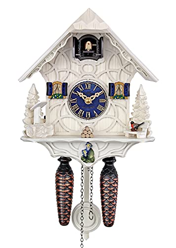 カッコー時辰儀 室内装飾 飾りつけ時辰儀 外国でひな形 亜米利加 HerrZeit by Adolf Herr HerrZeit Quartz Cuckoo Clock - Magic Whiteカッコー時辰儀 室内装飾 飾りつけ時辰儀 外国でひな形 亜米利加
