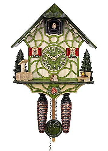 カッコー時辰儀 室内装飾 飾りつけ時辰儀 外国でひな形 亜米利加 HerrZeit by Adolf Herr Quartz Cuckoo Clock - Magic Greenカッコー時辰儀 室内装飾 飾りつけ時辰儀 外国でひな形 亜米利加