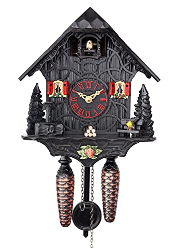 カッコー時辰儀 室内装飾 飾りつけ時辰儀 外国でひな形 亜米利加 HerrZeit by Adolf Herr Quartz Cuckoo Clock - Black Magicカッコー時辰儀 室内装飾 飾りつけ時辰儀 外国でひな形 亜米利加