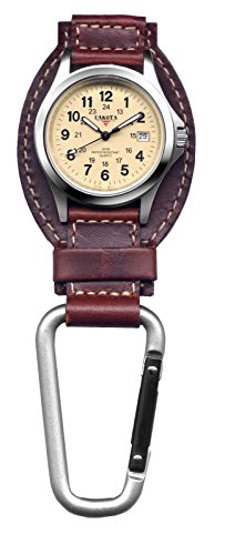 腕時計 ダコタ カラビナウォッチ クリップ時計 Dakota Leather Field Clip, Clip Watch, Leather Fob Strap, Lightweight Dress Watch, Outdoor Gifts for Men and Women, Use for Fishing, Golf and More腕時計 ダコタ カラビナウォッチ クリップ時計|angelica