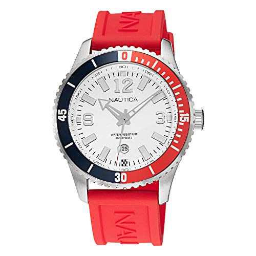 リストウォッチ ノーティカ メンズ 送料無料 Nautica Men S Stainless Steel Quartz Silicone Strap Red 22 Casual Watch Model Nappbs160 腕時計 ノーティカ メンズ Upntabasco Edu Mx