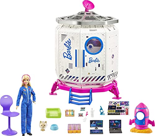 バービー バービーあやつり人形 Barbie Space Discovery Space Station Playset with Space Explorer Doll, Puppy, Workstation, Satellite Space Scenes \u0026 20 Space Station Items:Chair, Test Tubes, Microscope, Puppy Bed, 3-7Years Oldバービー バービーあやつり人形
