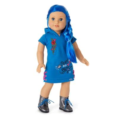 アメリカンガールドール 乳飲み子 おままごと もの言う花あやつり人形 American Girl Truly Me - 18 Inch Street Chic Truly Me Doll インチ Skater Dress - Blue Eyes, Long Blue Hair, Light-to-Medium Skin with Warm Undertoアメリカンガールドール 乳飲み子 おままごと もの言う花あやつり人形
