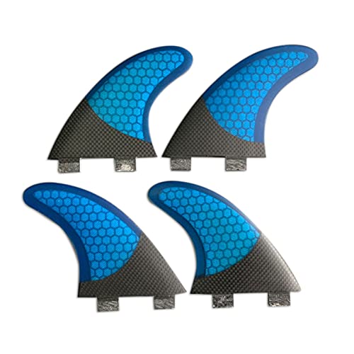 サーフィン フィン マリンスポーツ Lifyn2 Surfing Fins Surfboard Quad Fins Surfing Tail Fin Surf Tail Rudder Thruster Paddle Board Fin (Color : Carbon and Blue)サーフィン フィン マリンスポーツ