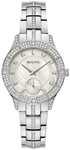 ウォッチ ブローバ レディース Bulova Ladies\u0027 Crystal Phantom 3-Hand Quartz Silver Stainless Steel Watch, White Mother-of-Pearl Dial Style: 96L291ウォッチ ブローバ レディース