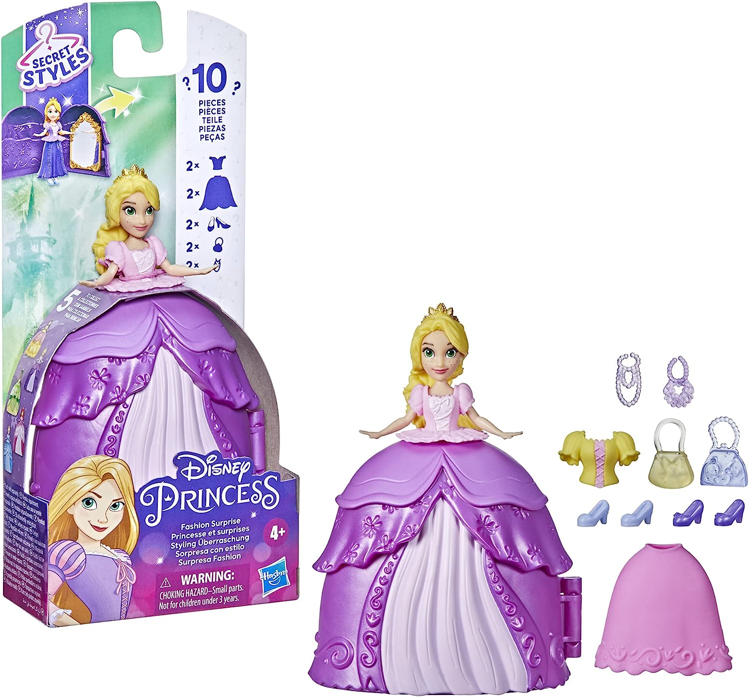 円柱の年長者のラプンツェル タングルド ウォルトディズニー姫 貨物輸送無料 Disney Princess Secret Styles Fashion Surprise Rapunzel Mini Doll Playset With Extra Clothes And Accessories Toy For Girls 4塔の上のラプンツェル タングルド ディズニープリンセス