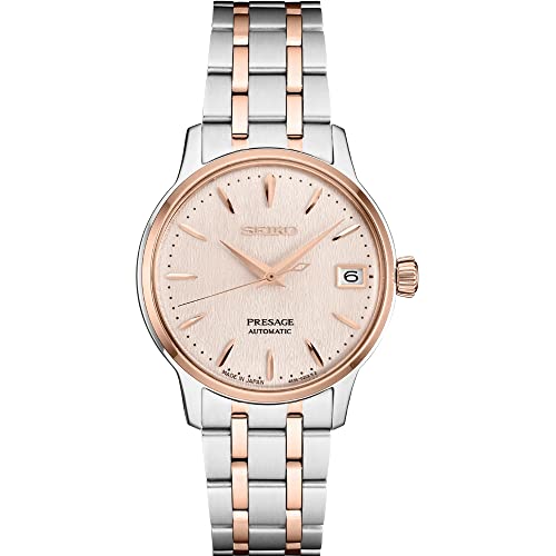 ウオッチ セイコー レディース SEIKO SRPF54 Automatic Watch for Women - Presage Collection - Patterned Pink Dial, Date Calendar - Stainless Steel Bracelet, 50M Water Resistantウオッチ セイコー レディース