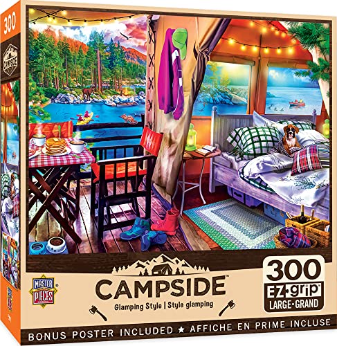 ジグソーパズル 海外製 アメリカ MasterPieces 300 Piece EZ Grip Jigsaw Puzzle - Glamping Style - 18"x24" - Jigsaw Puzzle with Vibrant Artwork and Durable Pieces - Fun Family Activity, Brain Challenge, and Educational Enteジグソーパズル 海外製 アメリカ|angelica