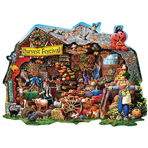 ジグソーパズル 海外製 アメリカ Bits and Pieces - Fall Harvest Barn Shaped 750 Piece Jigsaw Puzzles for Adults - Each Puzzle Measures 20" X 27" - 750 pc Jigsaws by Artist Larry Jonesジグソーパズル 海外製 アメリカ|angelica