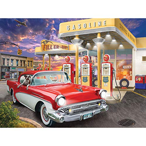 謎 外国で製 送料無料 Bits And Pieces 500 Piece Jigsaw Puzzle For Adults 18 X 24 Fill Er Up 500 Pc Old Fashioned Gas Station Car Jigsaw By Artist Bigelow