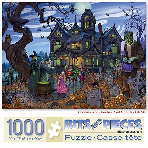 ジグソーパズル 海外製 アメリカ Bits and Pieces ? 1000 Piece Jigsaw Puzzle for Adults ? Goblins and Goodies and Ghouls - Oh My - Haunted House Halloween Trick or Treat Jigsaw Puzzle by Artist K. Sean Sulivanジグソーパズル 海外製 アメリカ｜angelica
