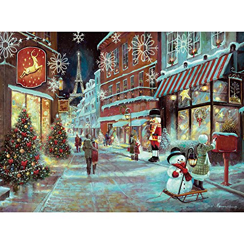 ジグソーパズル 海外製 アメリカ Bits and Pieces 1000 Piece Puzzles for Adults - Christmas in Paris with Glitter Effects - Large 20" x 27" Jigsaw Puzzles 1000 Pieces Glitter Paris Street Christmas, No 2 Pieces Alikeジグソーパズル 海外製 アメリカ|angelica