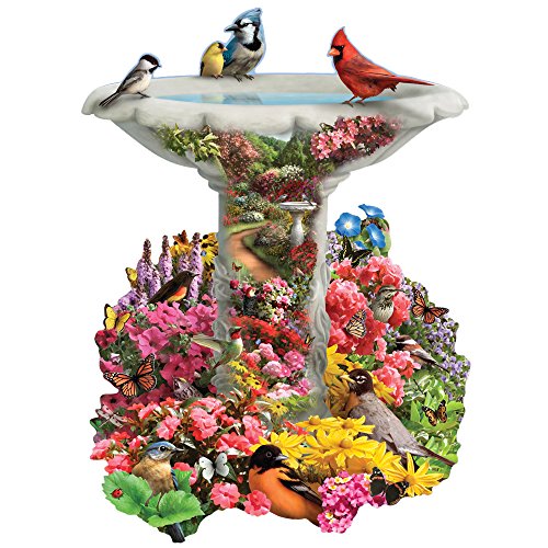 ジグソーパズル 海外製 アメリカ Bits and Pieces ? 750 Piece Jigsaw Puzzle for Adults ? Garden Birdbath, Busy Bird Fountain - by Artist Alan Giana, Completed Puzzle Size: 20" x 27"ジグソーパズル 海外製 アメリカ｜angelica