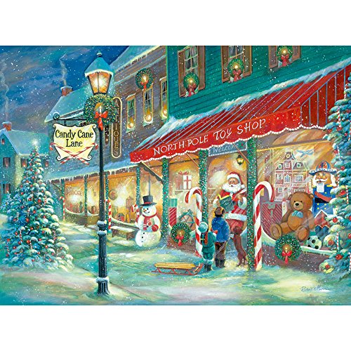 ジグソーパズル 海外製 アメリカ Bits and Pieces - 1000 Piece Glow in The Dark Puzzle for Adults - Candy Cane Lane, Christmas Candy, Holiday - by Artist Ruane Manning - 1000 pc Jigsawジグソーパズル 海外製 アメリカ｜angelica