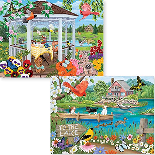 ジグソーパズル 海外製 アメリカ 送料無料 Bits And Pieces Value Set Of Two 2 300 Piece Jigsaw Puzzles For Adults Each Puzzle Measures 18 X 24 300 Pc Garden Gazebo To