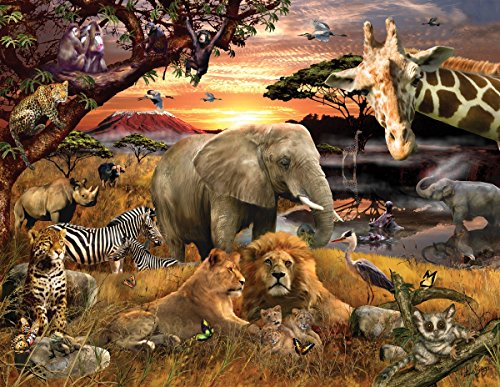 ジグソーパズル 海外製 アメリカ Springbok's 400 Piece Family Jigsaw Puzzle Wild Savanna - Made in USAジグソーパズル 海外製 アメリカ｜angelica