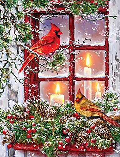 ジグソーパズル 海外製 アメリカ Springbok 500 Piece Jigsaw Puzzle for Adults - Together for Christmas Features a Pair of Cardinals on a Snowy Winter's Holiday Outdoor Scene Precision-Cut Puzzle Pieces Made in The USAジグソーパズル 海外製 アメリカ｜angelica