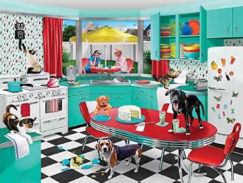 ジグソーパズル 海外製 アメリカ SUNSOUT INC - Kitchen Mischief - 500 pc Jigsaw Puzzle by Artist: Chris Dobrowolski - Finished Size 18" x 24" - MPN# 46020ジグソーパズル 海外製 アメリカ｜angelica