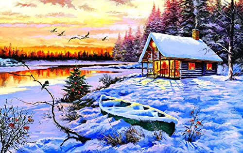 ジグソーパズル 海外製 アメリカ SUNSOUT INC - Log Cabin - 550 pc Jigsaw Puzzle by Artist: The MacNeil Studio - Finished Size 15" x 24" - MPN# 52766ジグソーパズル 海外製 アメリカ|angelica