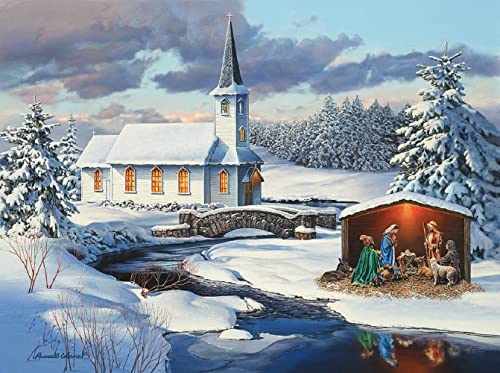 ジグソーパズル 海外製 アメリカ SUNSOUT INC - Church Nativity - 1000 pc Jigsaw Puzzle by Artist: Russell Cobane - Finished Size 20" x 27" Christmas - MPN# 36618ジグソーパズル 海外製 アメリカ|angelica