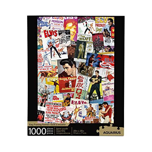 ジグソーパズル 海外製 アメリカ AQUARIUS Elvis Presley 1000 Piece Jigsaw Puzzle for Adults - Movie Collage 20"x28" Collectible Merchandise Giftsジグソーパズル 海外製 アメリカ|angelica