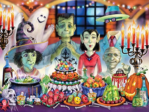 ジグソーパズル 海外製 アメリカ Vermont Christmas Company Monster Banquet Jigsaw Puzzle - 550-Piece Halloween Jigsaw Puzzle for Adults with Fully Interlocking & Randomly Shaped Pieces - Fun Halloween Puzzles for Adults (ジグソーパズル 海外製 アメリカ|angelica