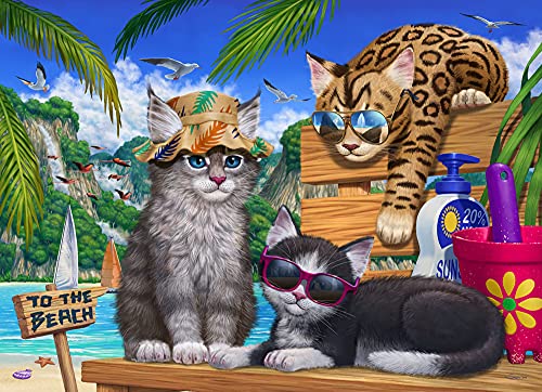 ジグソーパズル 海外製 アメリカ Vermont Christmas Company Beach Cats Jigsaw Puzzle 1000 Pieceジグソーパズル 海外製 アメリカ|angelica