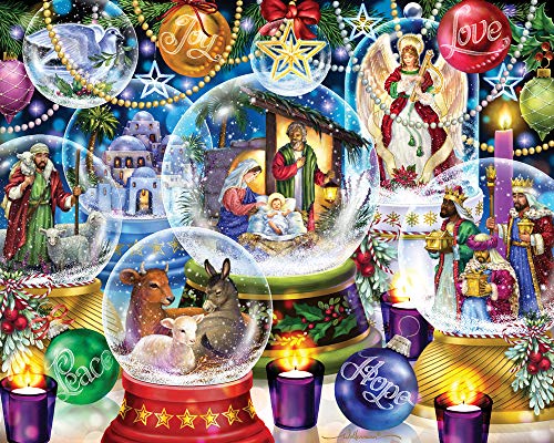 ジグソーパズル 海外製 アメリカ Vermont Christmas Company Nativity Snow Globes Jigsaw Puzzle 1000 Pieceジグソーパズル 海外製 アメリカ｜angelica