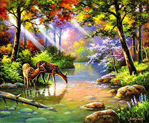 ジグソーパズル 海外製 アメリカ SUNSOUT INC - Doe Re Me Creek - 1000 pc Jigsaw Puzzle by Artist: Sung Kim - Finished Size 23" x 28" - MPN# 36597ジグソーパズル 海外製 アメリカ｜angelica