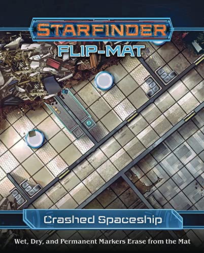 ゲーム盤競り合い 英語 亜米利加 外国で競り合い Starfinder Flip-Mat: Crashed Starshipゲーム盤競り合い 英語 亜米利加 外国で競り合い