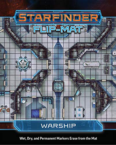 ゲーム盤競り合い 英語 亜米利加 外国で競り合い Starfinder Flip-Mat: Warshipゲーム盤競り合い 英語 亜米利加 外国で競り合い