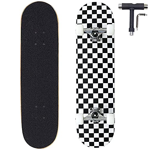 スタンダードスケートボード スケボー 海外モデル 直輸入 ANNEE 31x8 Inch Pro Skateboard Complete,7 Layer Canadian Maple Wood Double Kick Concave Skate Boards, Tricks Skateboards forスタンダードスケートボード スケボー 海外モデル 直輸入