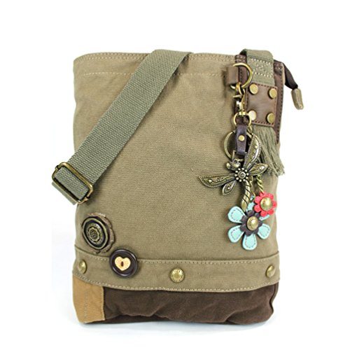 chala バッグ パッチ カバン かわいい CHALA Patch Cross-Body Women Handbag, Canvas Messenger Bag, Metal Dragonfly - Olivechala バッグ パッチ カバン かわいい