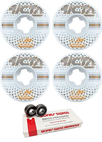 ウィール タイヤ スケボー スケートボード 海外モデル Ricta 52mm Wheels Tom Asta Reflective White Skateboard Wheels - 101a with Bones Bearings - 8mm Bones Swiss Skateboard Bearings (8)ウィール タイヤ スケボー スケートボード 海外モデル