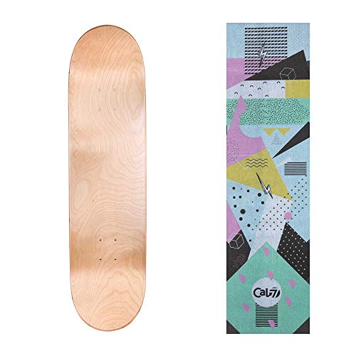 デッキ スケボー スケートボード 海外モデル 直輸入 Cal 7 Natural Skateboard Deck With Graphic Grip Tape 7 75 8 8 25 And 8 5 Inch Maple Board For Skating 8 25 Inch Hella 新到着