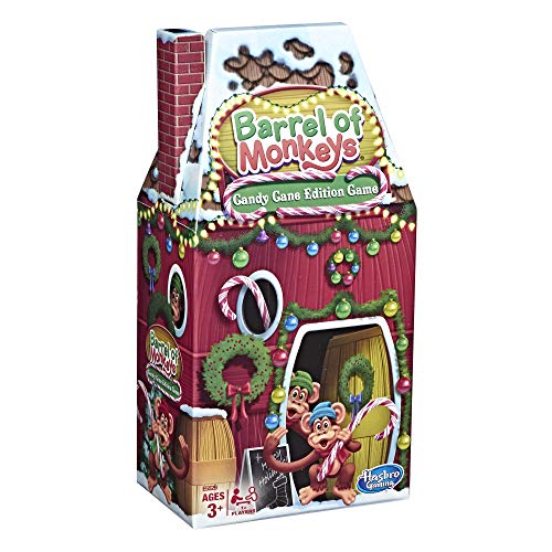 ゲーム盤力くらべ 英語 亜米利加 外国で力くらべ Hasbro Gaming Barrel of Monkeys: Candy Cane Holiday Edition Game for Kids Ages 3+ゲーム盤力くらべ 英語 亜米利加 外国で力くらべ