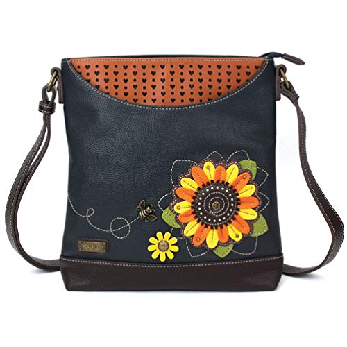 chala バッグ パッチ カバン かわいい CHALA Sweet Messenger Mid Size Shoulder Purse with Adjustable Strap - Sunflower - navychala バッグ パッチ カバン かわいい｜angelica