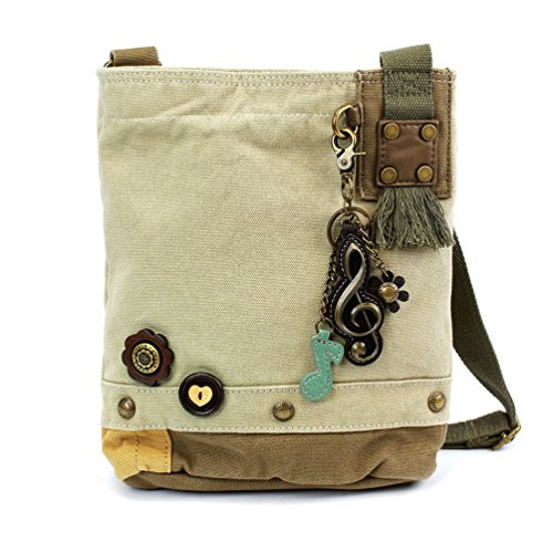 chala 御徒面子 継ぎ切れ 鞄 愛くるしい Chala Patch Cross-Body Women Handbag, Canvas Messenger Bag (Metal Clef Sand)chala 御徒面子 継ぎ切れ 鞄 愛くるしい