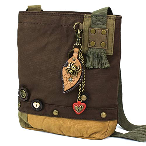 chala バッグ パッチ カバン かわいい CHALA Handbag Canvas Crossbody Messenger Bags - Metal Spider - DarkBrownchala バッグ パッチ カバン かわいい