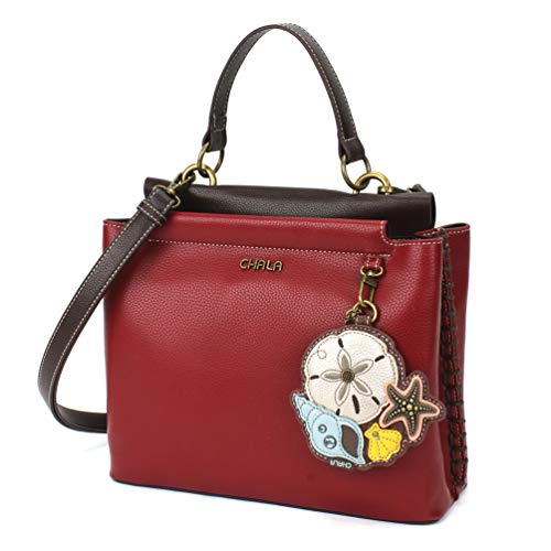 chala 御徒面子 継ぎ切れ 袋 愛くるしい CHALA Charming Satchel with Adjustable Strap - Sand Dollar - Burgundychala 御徒面子 継ぎ切れ 袋 愛くるしい