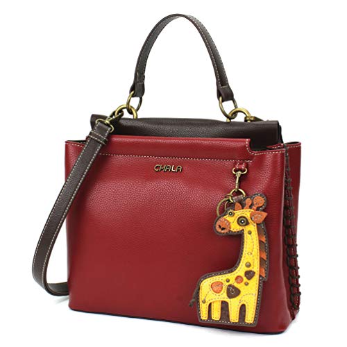 chala 御徒面子 継ぎ切れ 袋 愛くるしい CHALA Charming Satchel with Adjustable Strap - Giraffe - Burgundychala 御徒面子 継ぎ切れ 袋 愛くるしい
