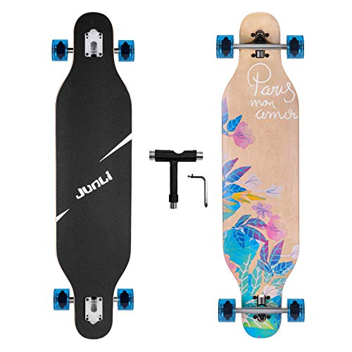 円 かわいい ロングスケートボード スケボー 海外モデル 直輸入 Junli 41 Inch Freeride Longboard Skateboard Cruiser For Cruising Carving And Downhill Initial